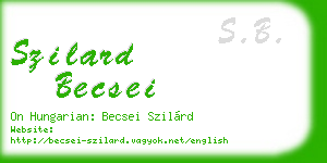 szilard becsei business card